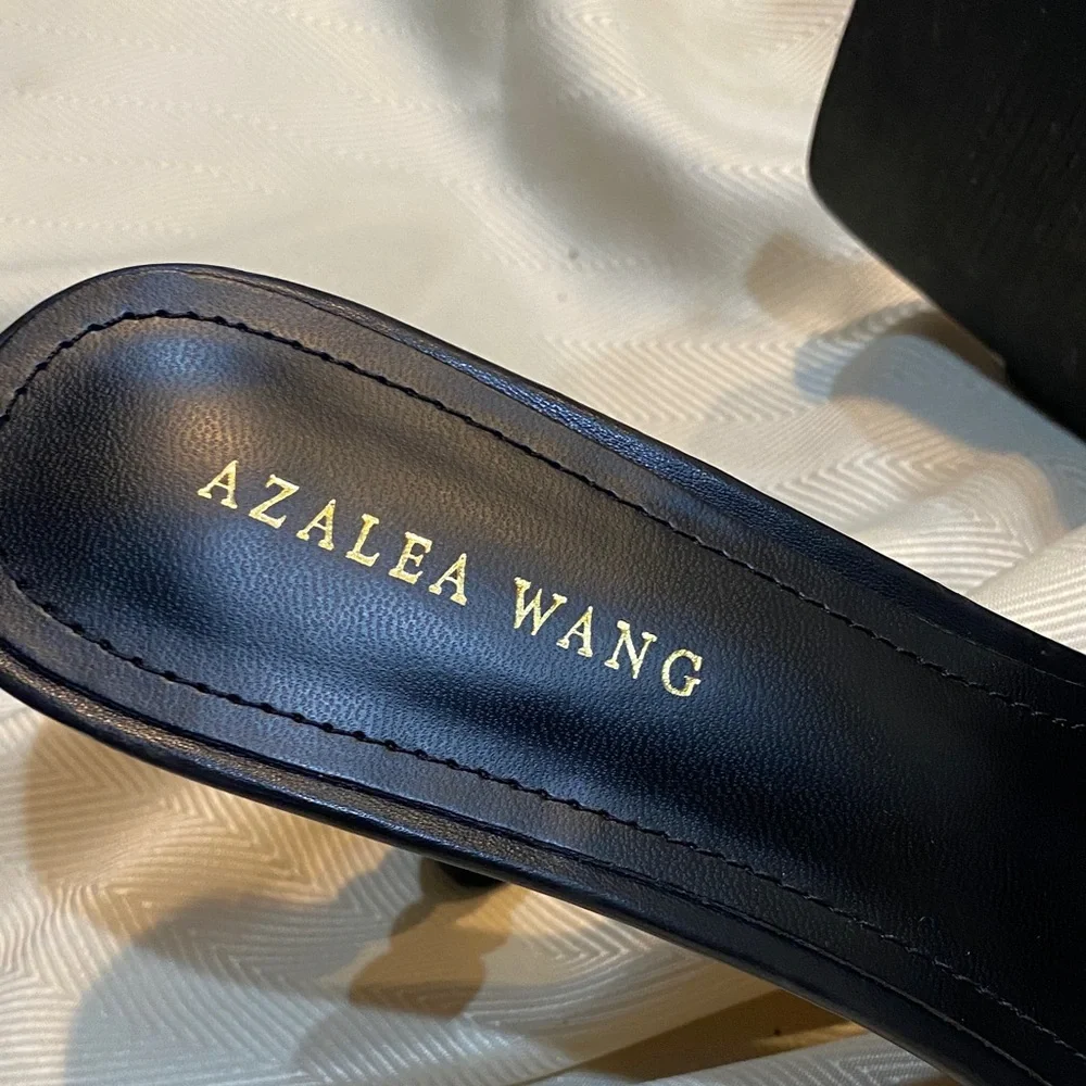 Azelea Wang Black Open Square Toe Sofi Herls - Picture 6 of 9
